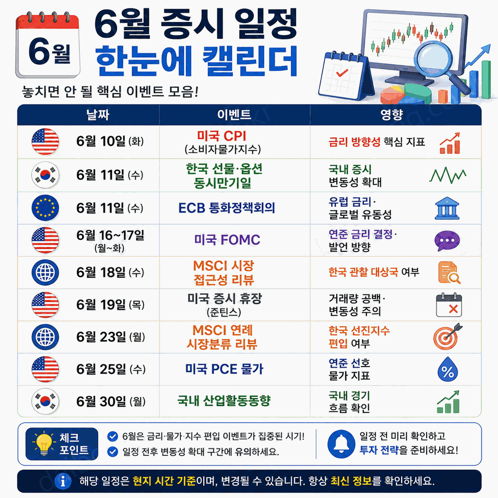 2026 6월 주식 투자자가 꼭 챙겨야 할 증시 일정 3