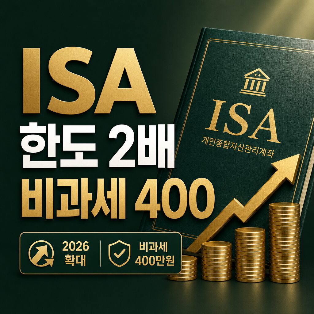 ISA 계좌 2026년 한도 2배 확대 비과세 400만원까지 달봉이