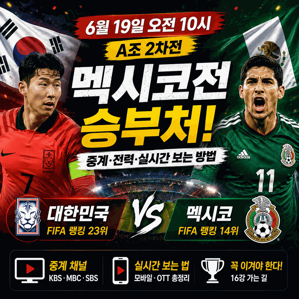 대한민국 vs 멕시코 2026 월드컵 A조 2차전
