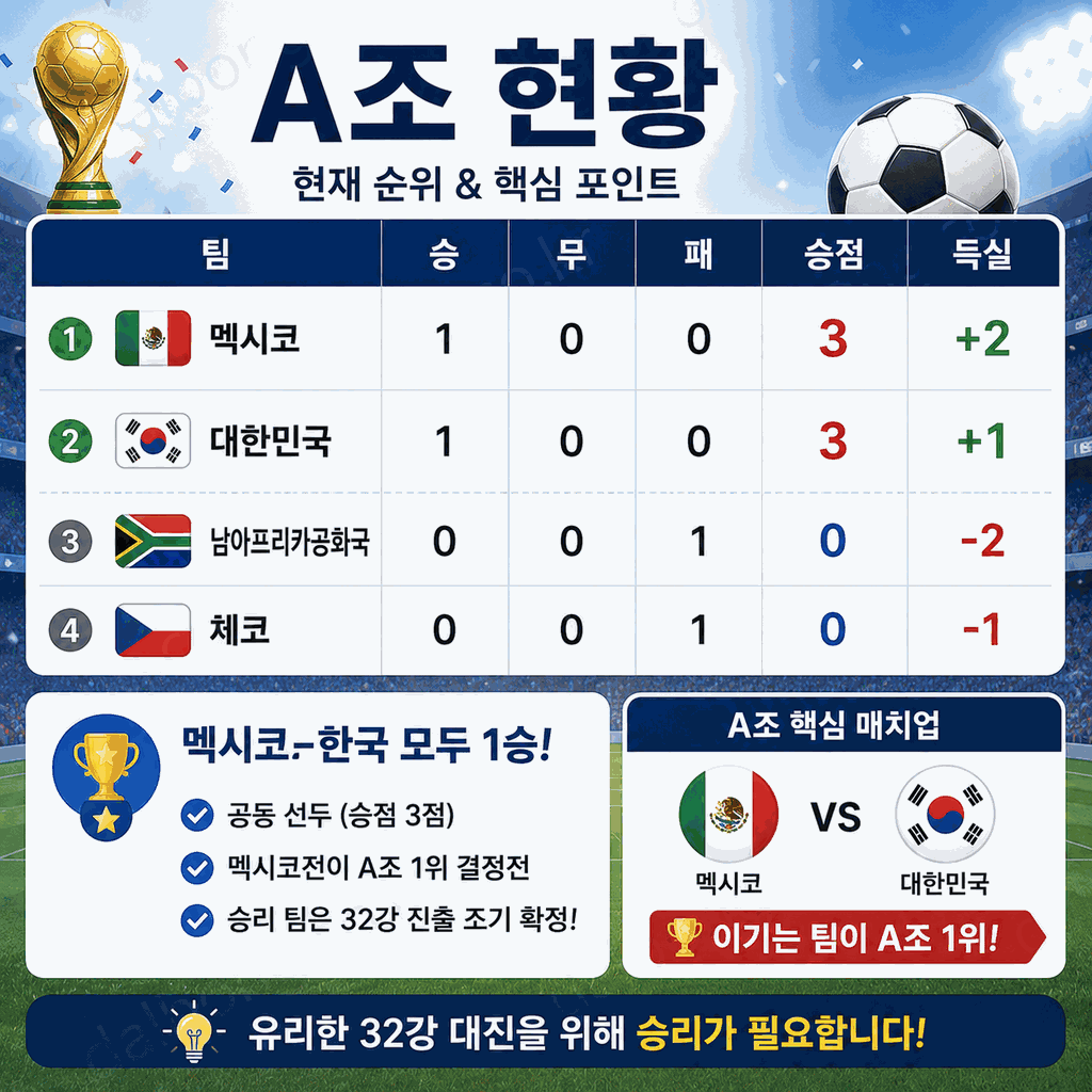 대한민국 vs 멕시코 2026 월드컵 A조 2차전 4