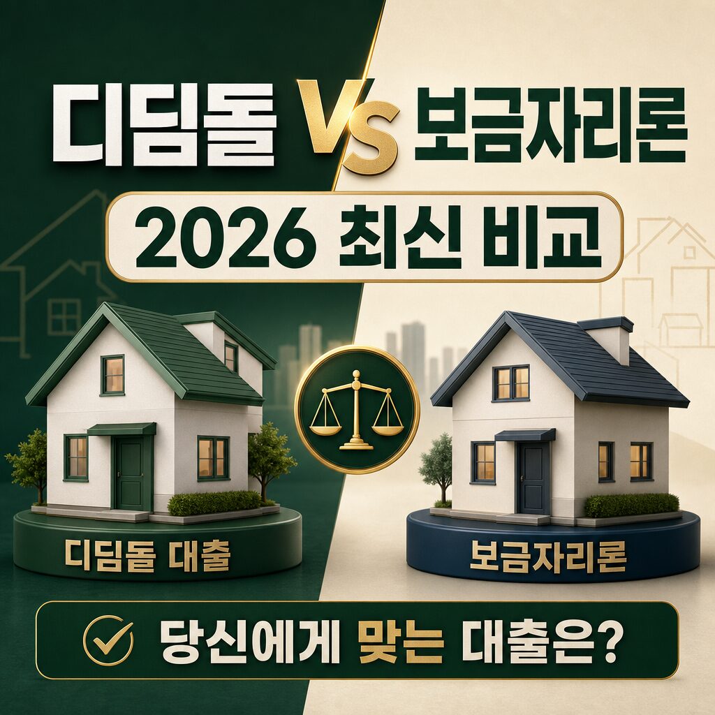 디딤돌 대출 vs 보금자리론 2026년 최신 비교 분석