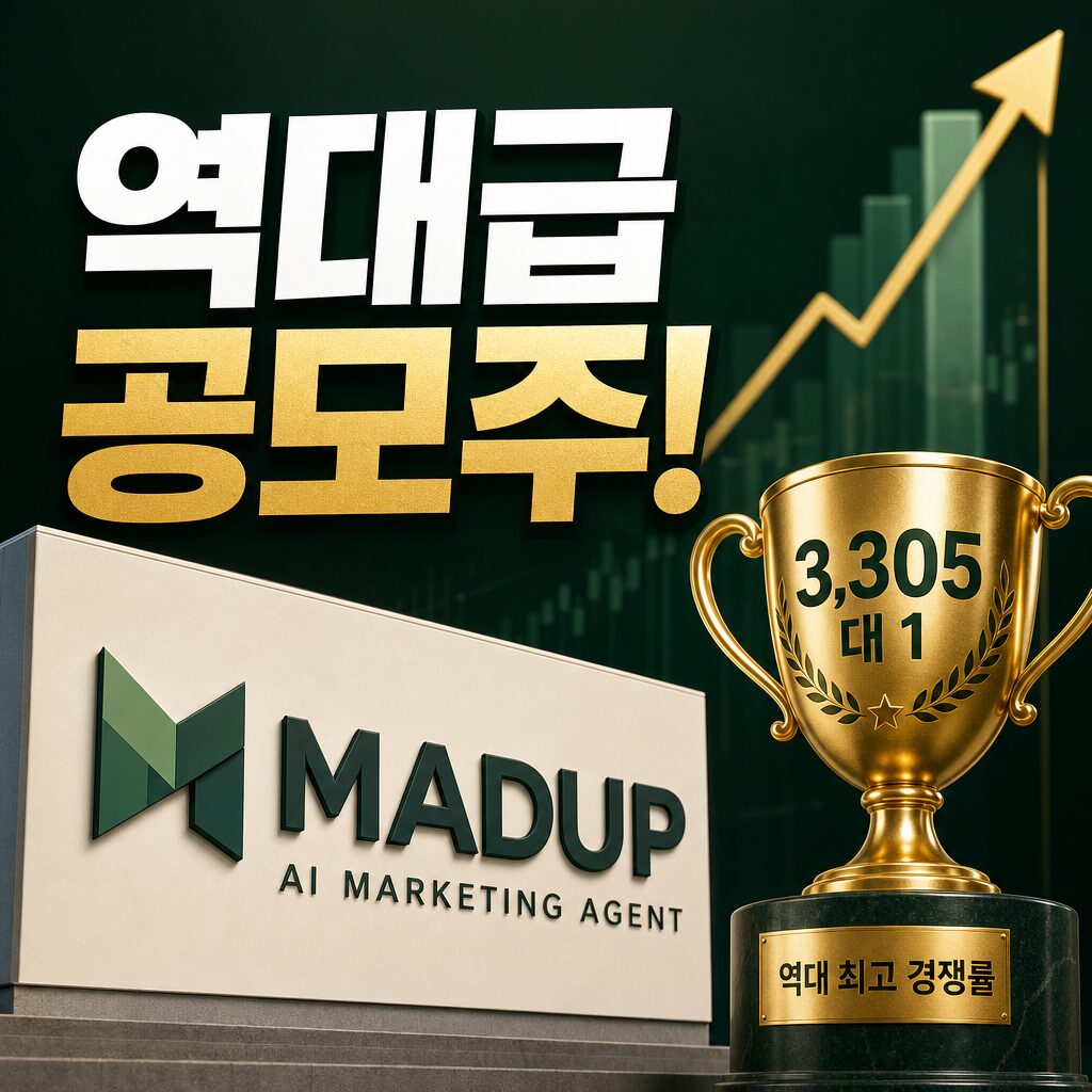 매드업 공모주 3305대 1 역대급 경쟁률 8000원 확정
