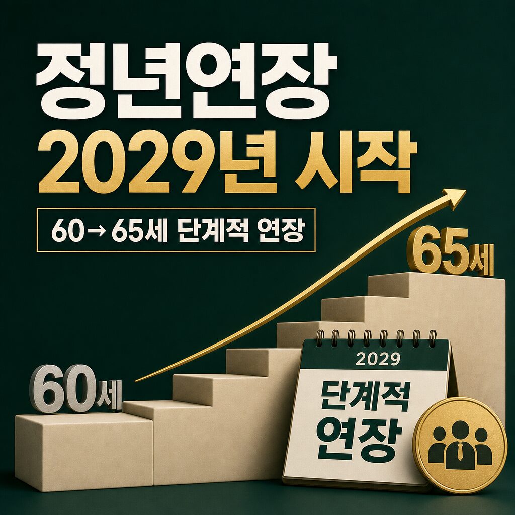 정년연장 2029년 시작 60→65세 단계적 연장 최신 정보