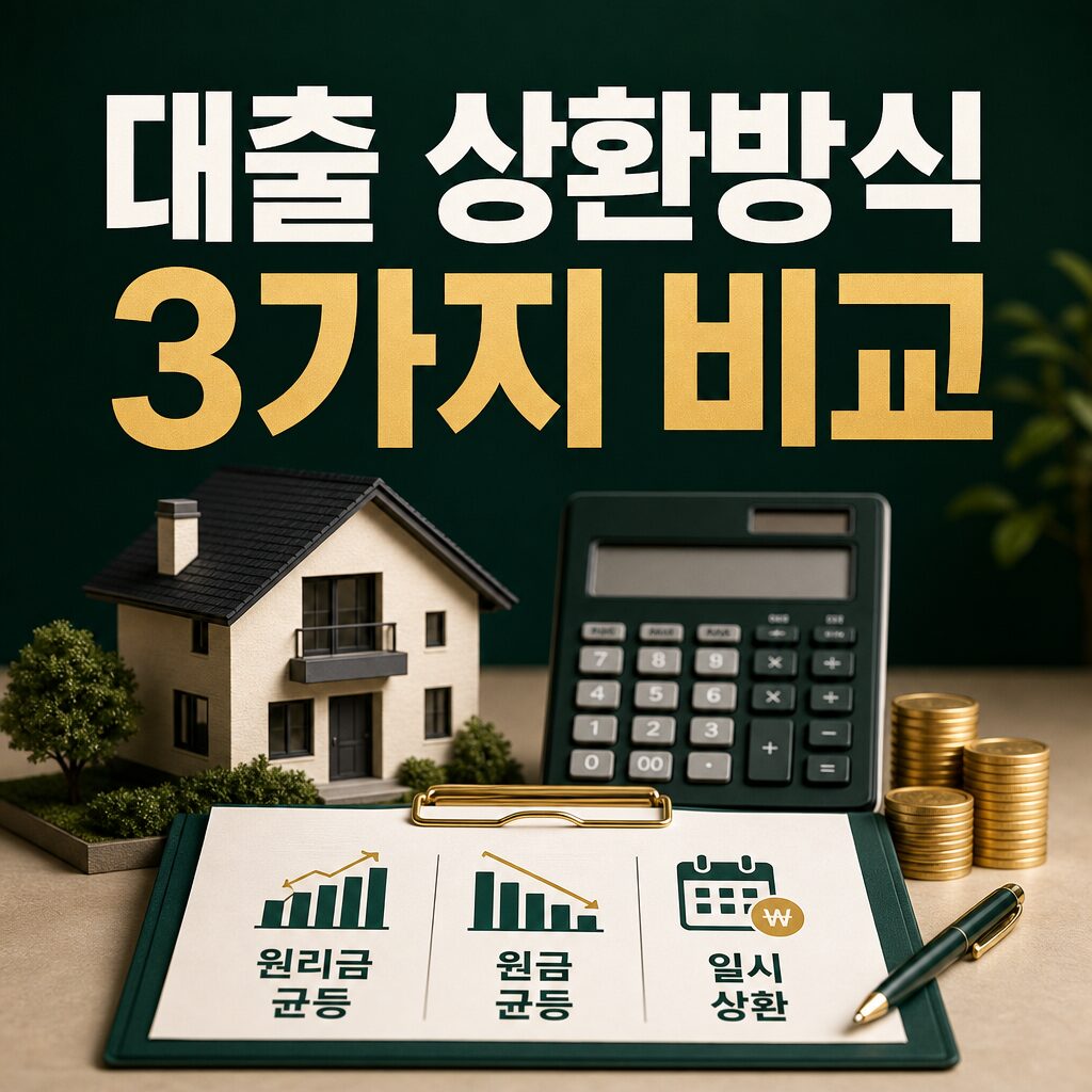 주택담보대출 상환 방식 원리금균등·원금균등·일시상환 비교