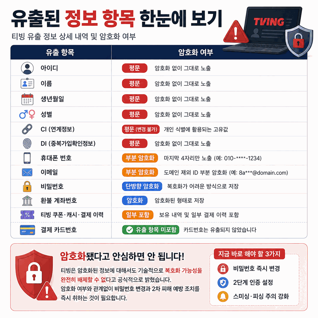 티빙 개인정보 유출 2026 4