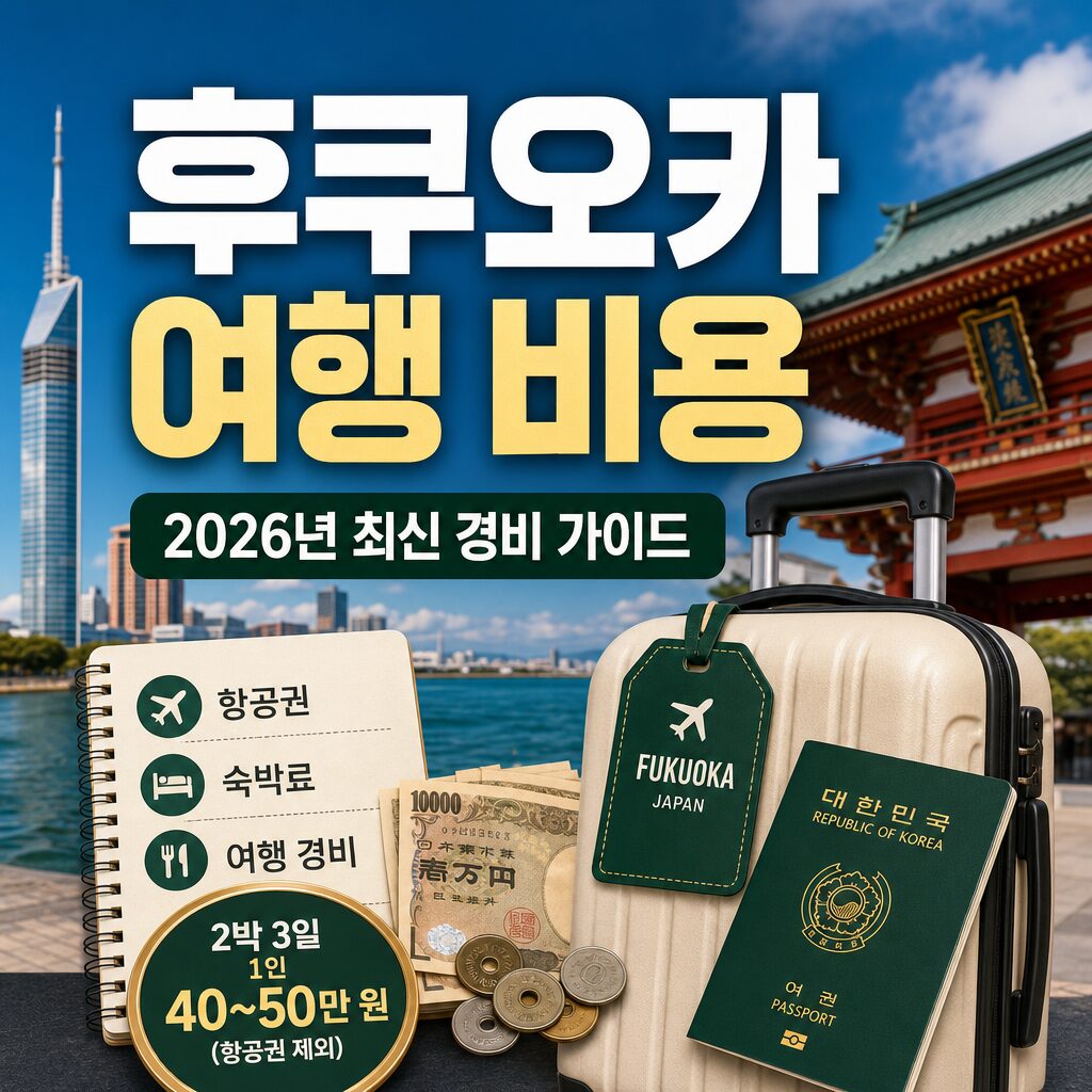 후쿠오카 여행 비용 2026년 최신 경비·항공권·숙박료