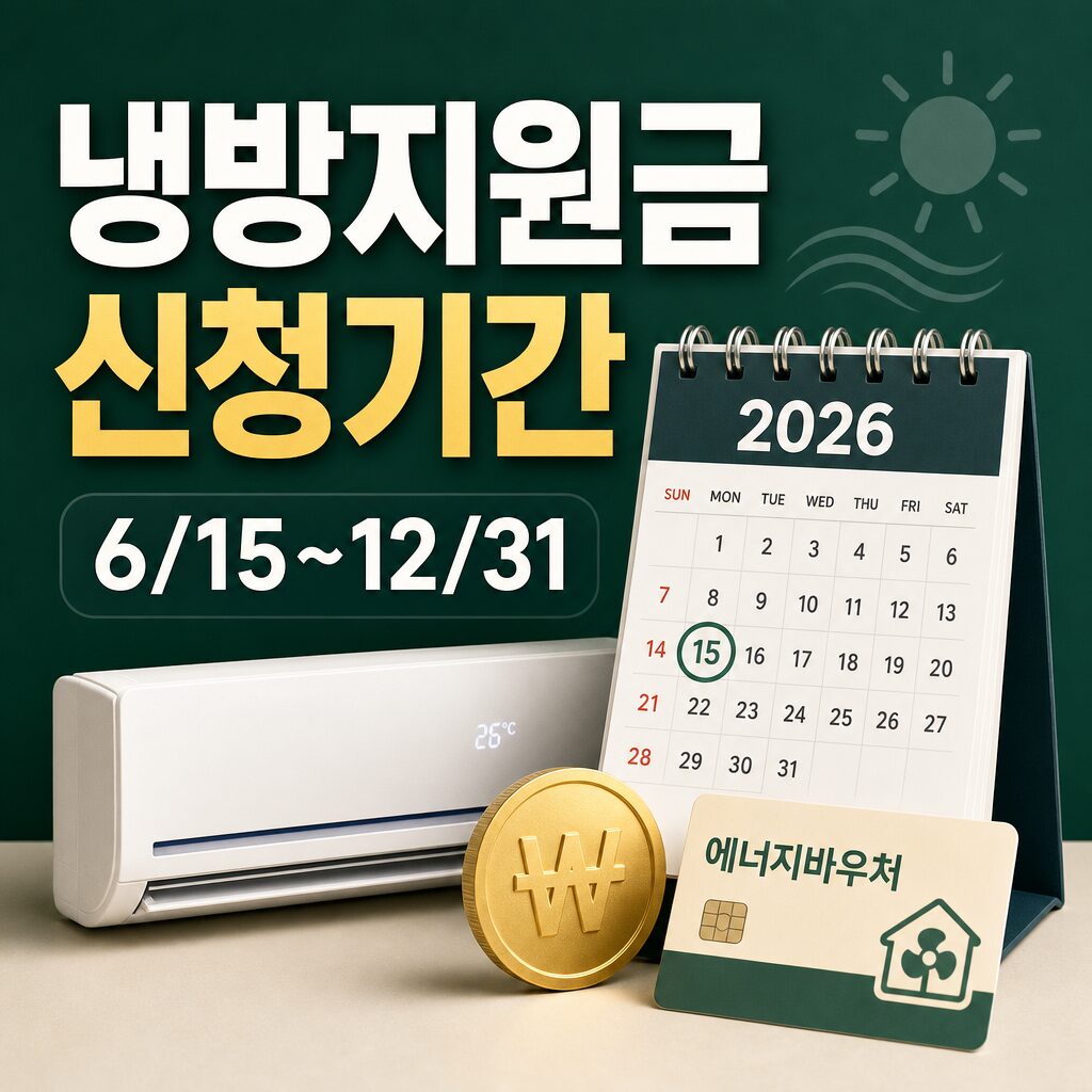 2026년 냉방지원금 신청 기간 총정리 일정·대상·금액