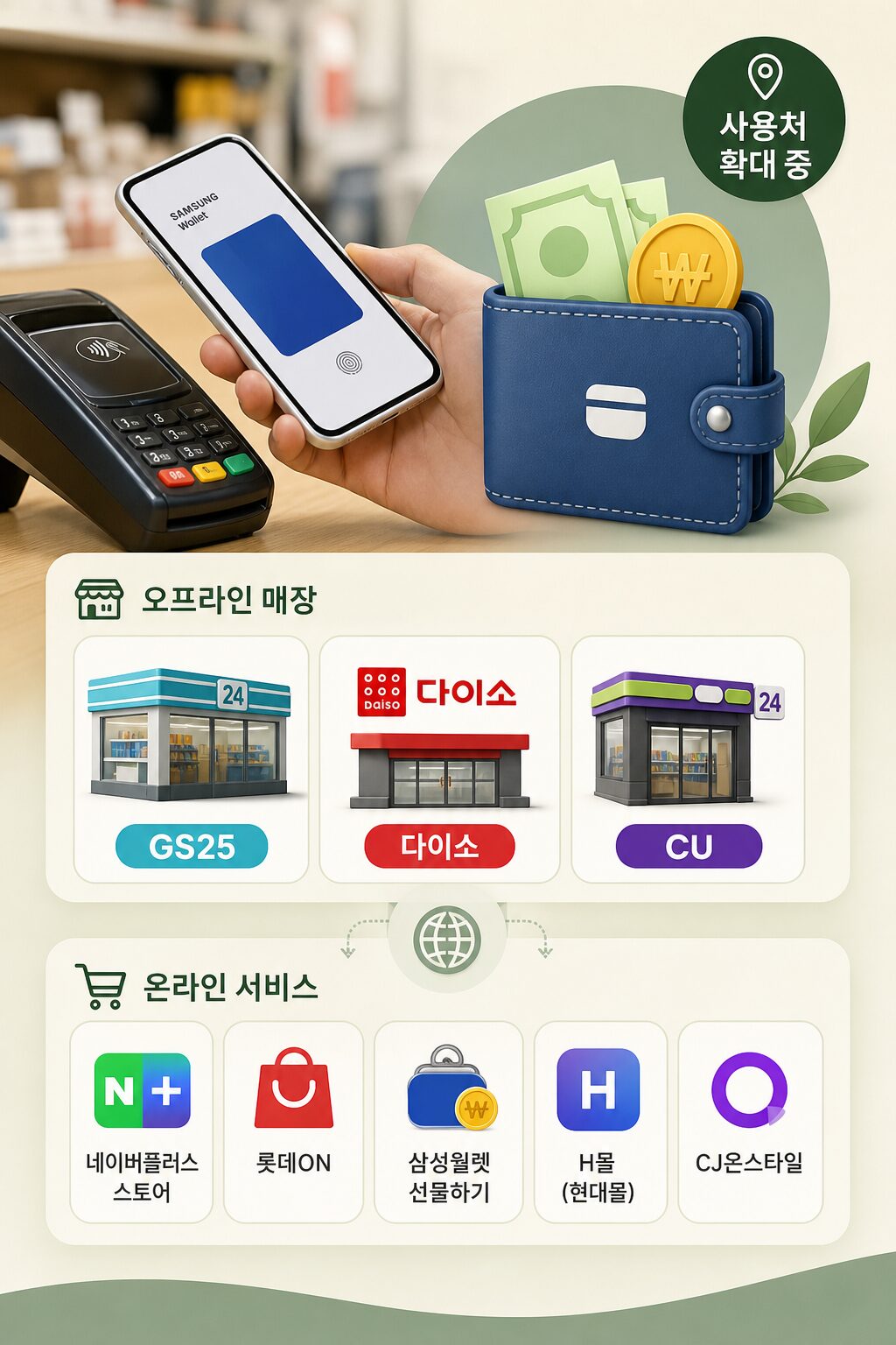 삼성월렛머니 다이소·CU 결제 가능 | 토요일 11% 적립 5 삼성월렛머니 다이소·CU 결제 가능 토요일 11 적립 1 3