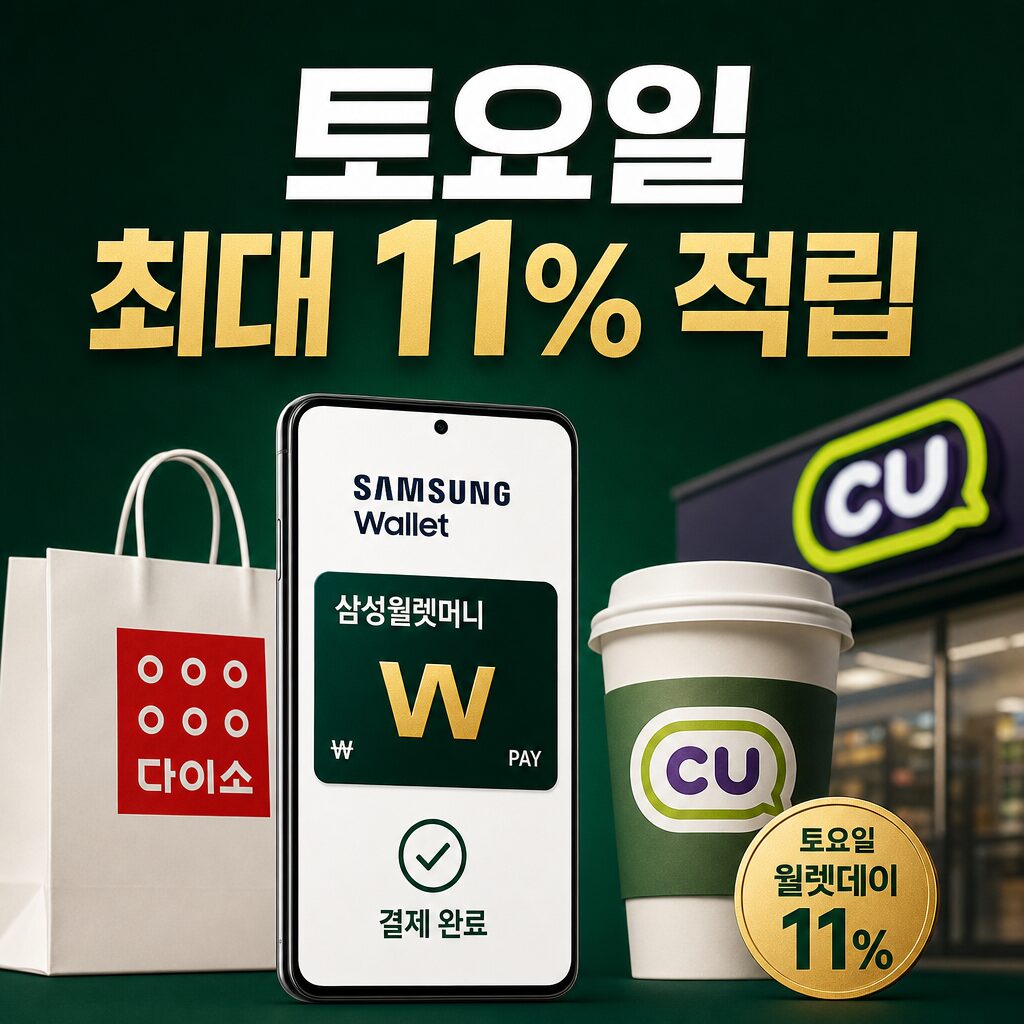 삼성월렛머니 다이소·CU 결제 가능 토요일 11 적립