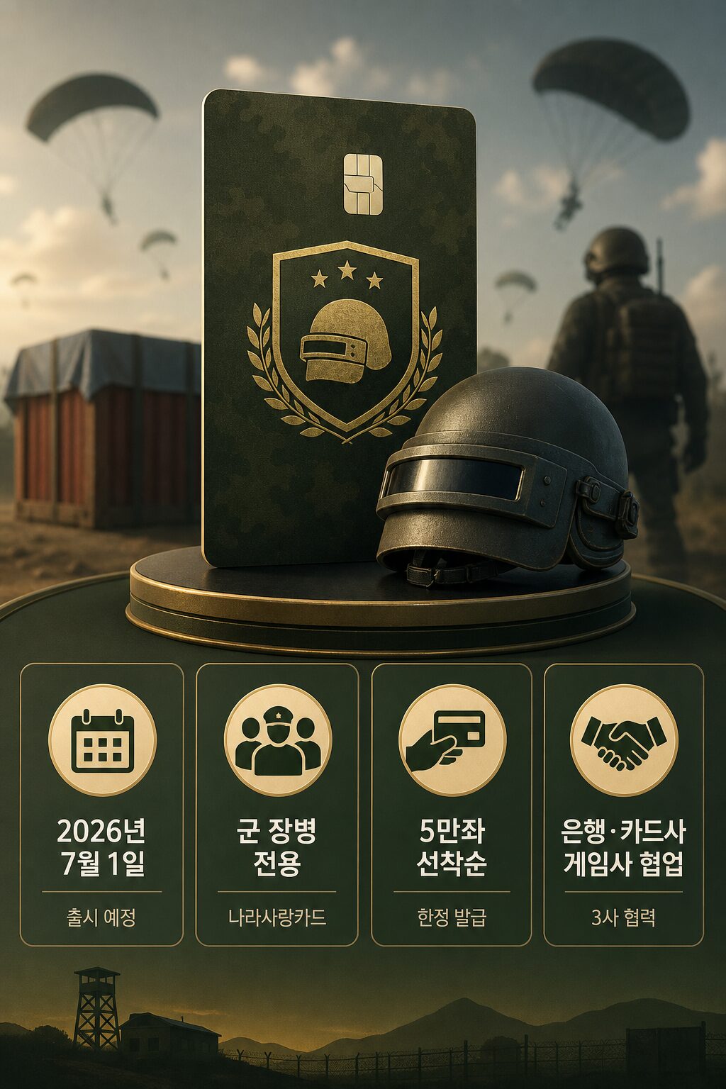 신한은행 배틀그라운드 카드 출시 군 장병 전용 한정판 5만좌 1