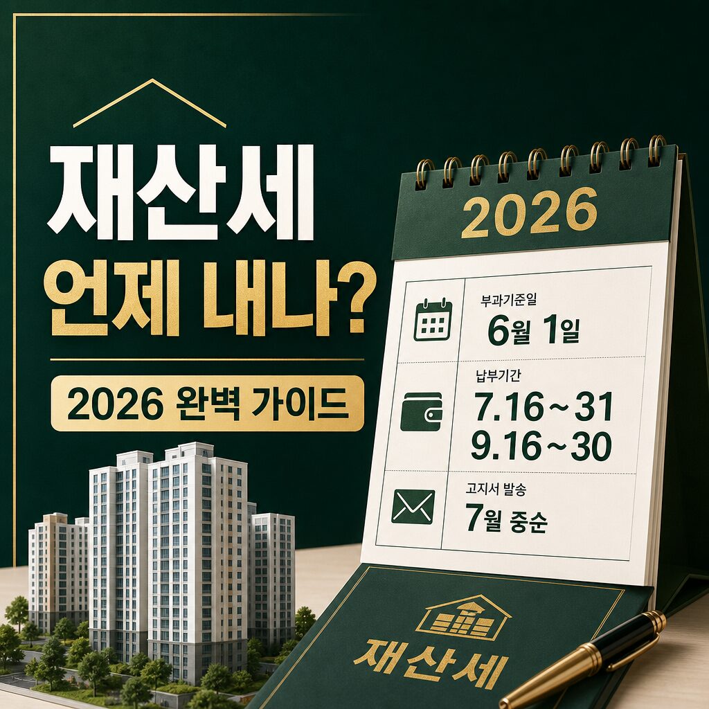 아파트 재산세 부과기준일·납부기간 완벽 가이드 2026년