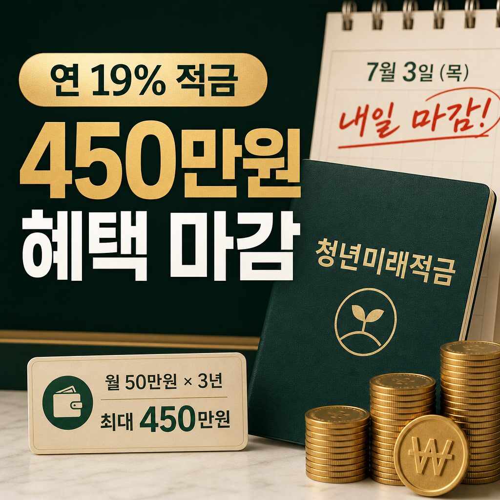연 19 적금 청년미래적금 450만원 혜택 내일 마감