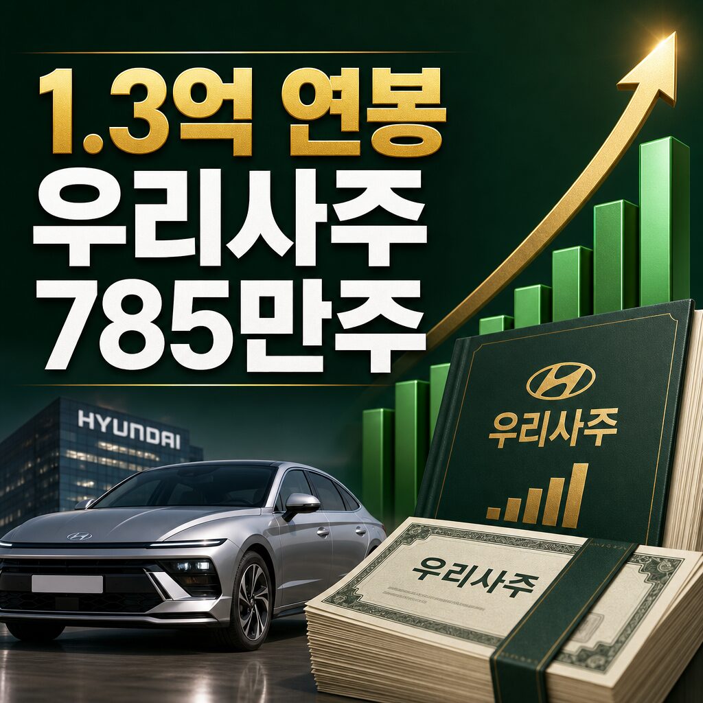현대차 직원 연봉 1.3억 우리사주 785만주 재테크