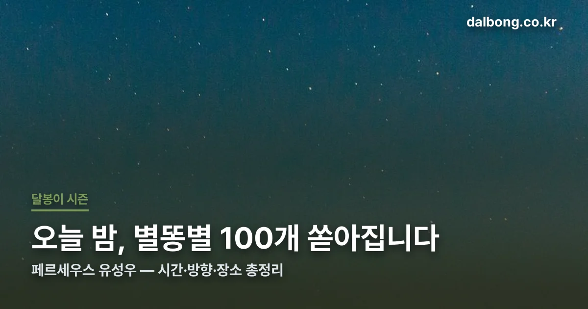 페르세우스 유성우 관측 총정리 썸네일