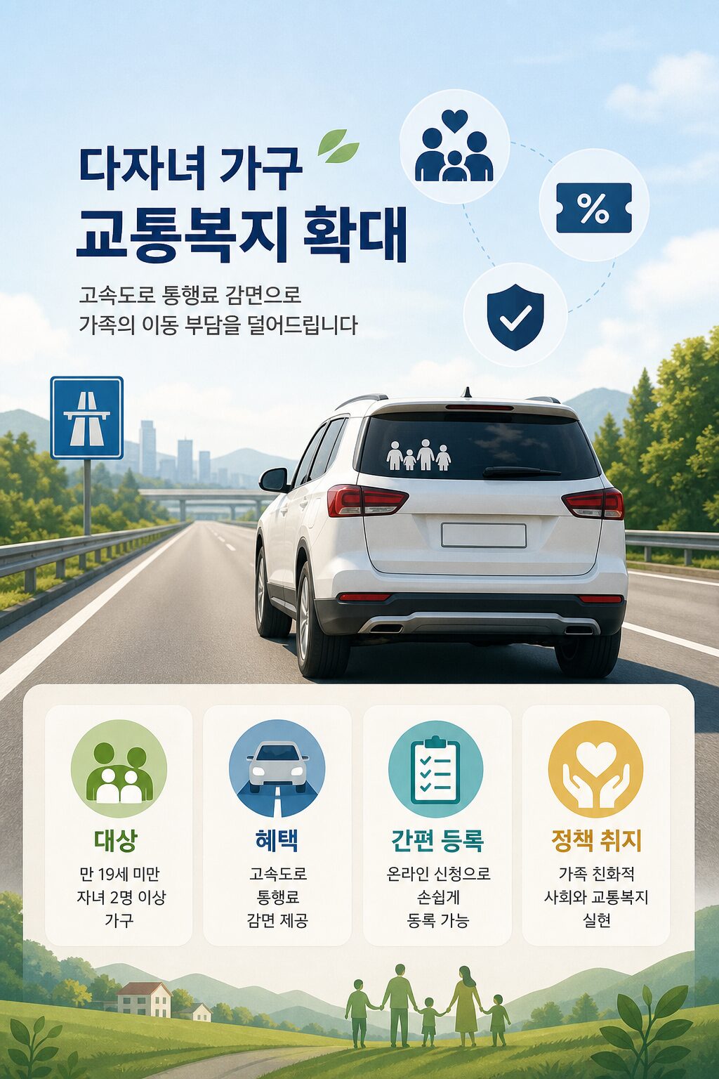 한국도로공사 다자녀등록 2026년 고속도로 통행료 할인 1
