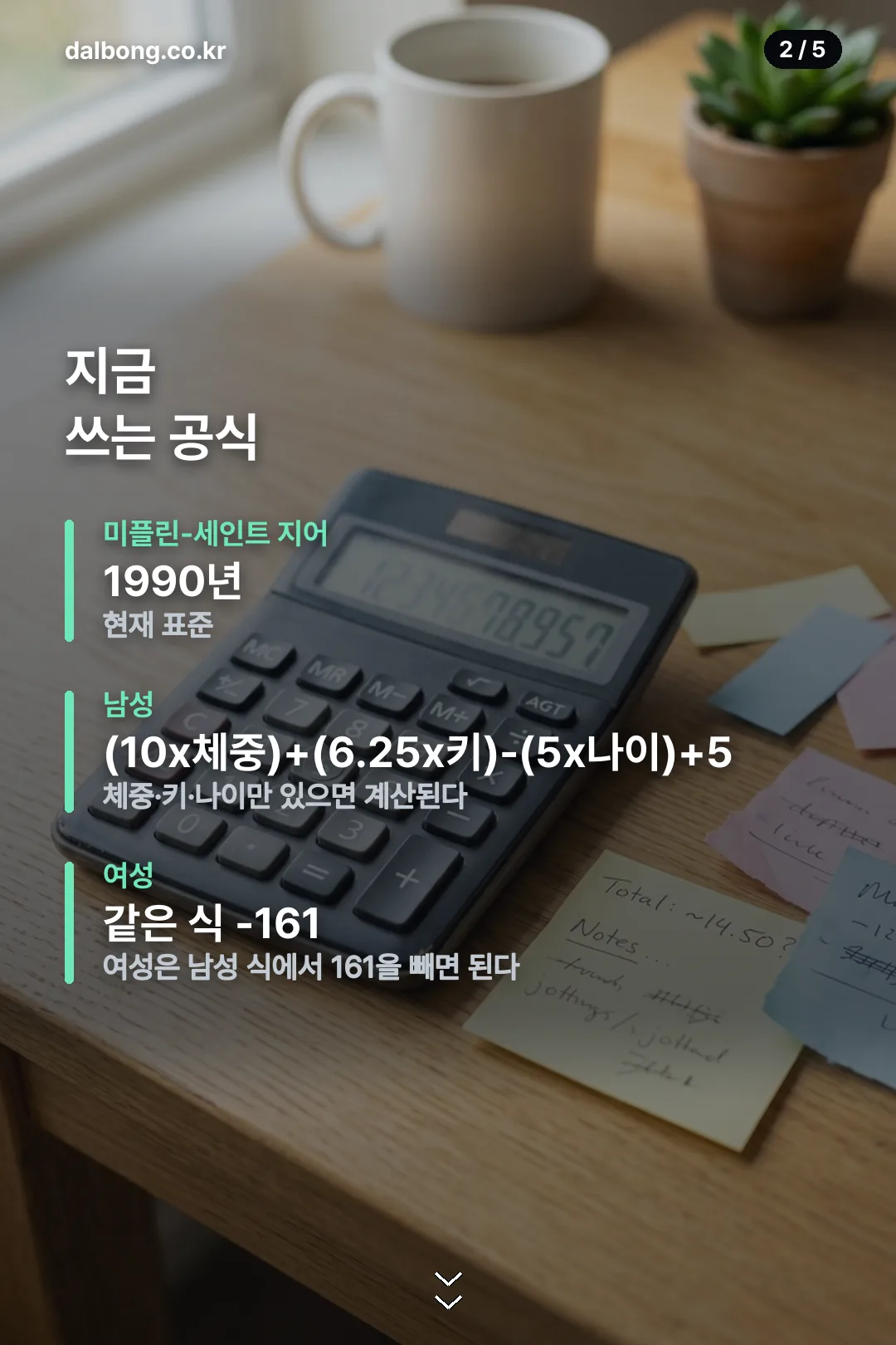 기초대사량 계산 공식 정리 카드 2