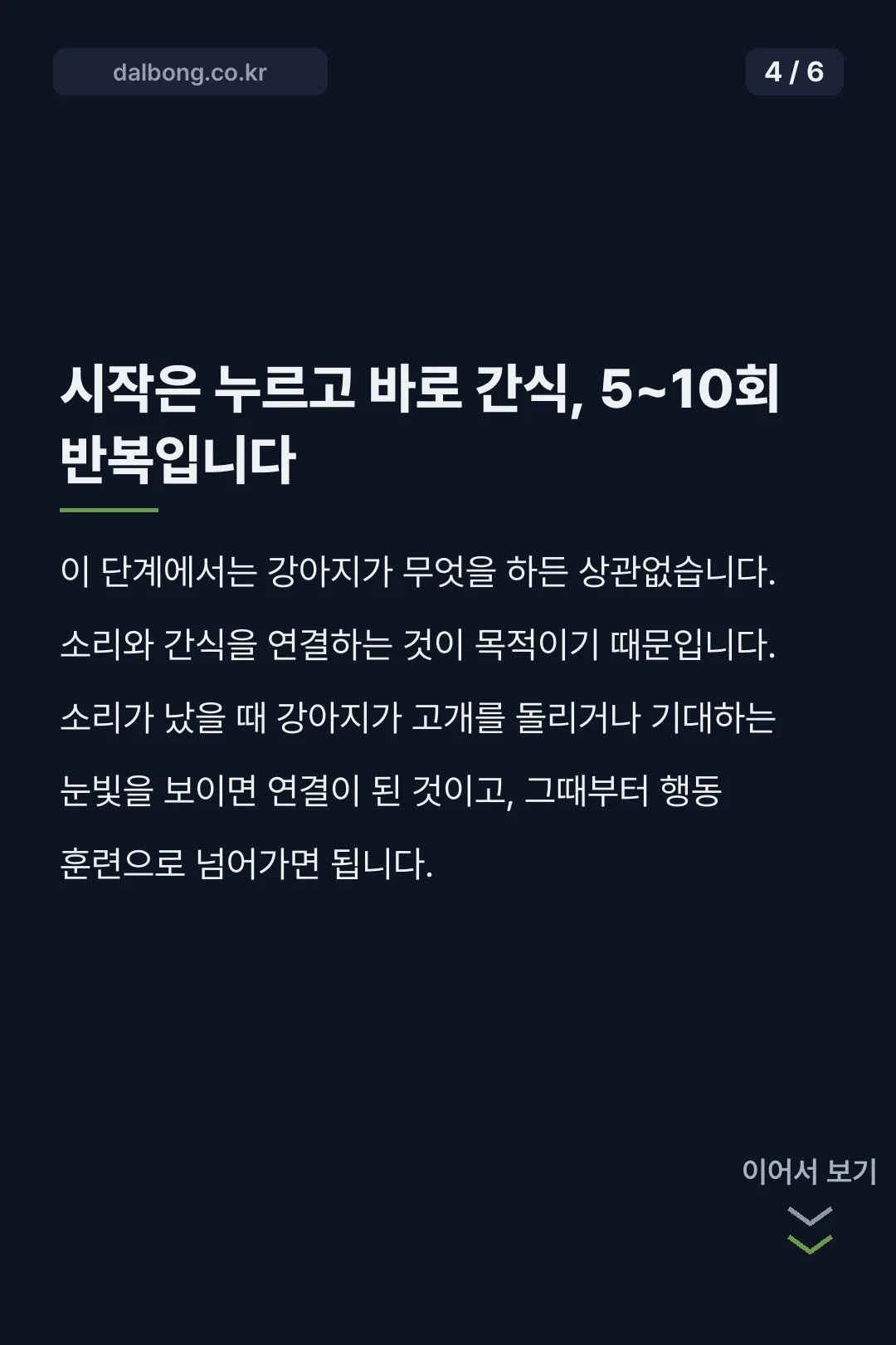 강아지 클리커 훈련 카드뉴스 4