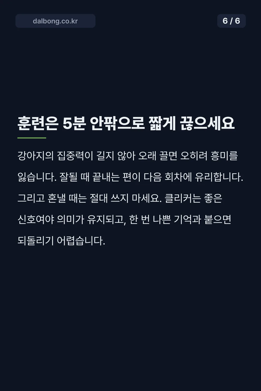 강아지 클리커 훈련 카드뉴스 6