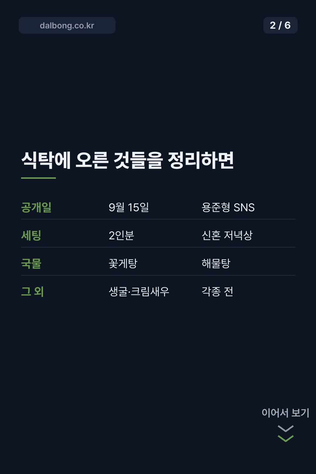 현아 용준형 신혼밥상 공개 카드뉴스 2