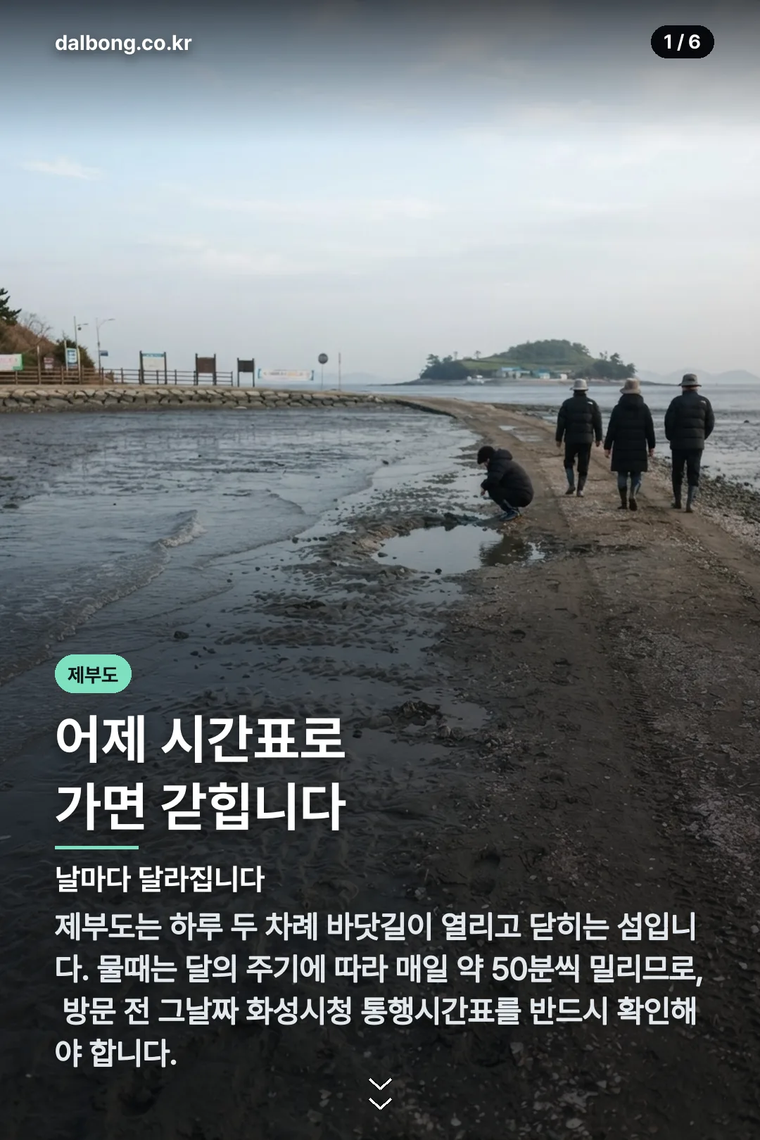 제부도 물때시간표 카드뉴스 1
