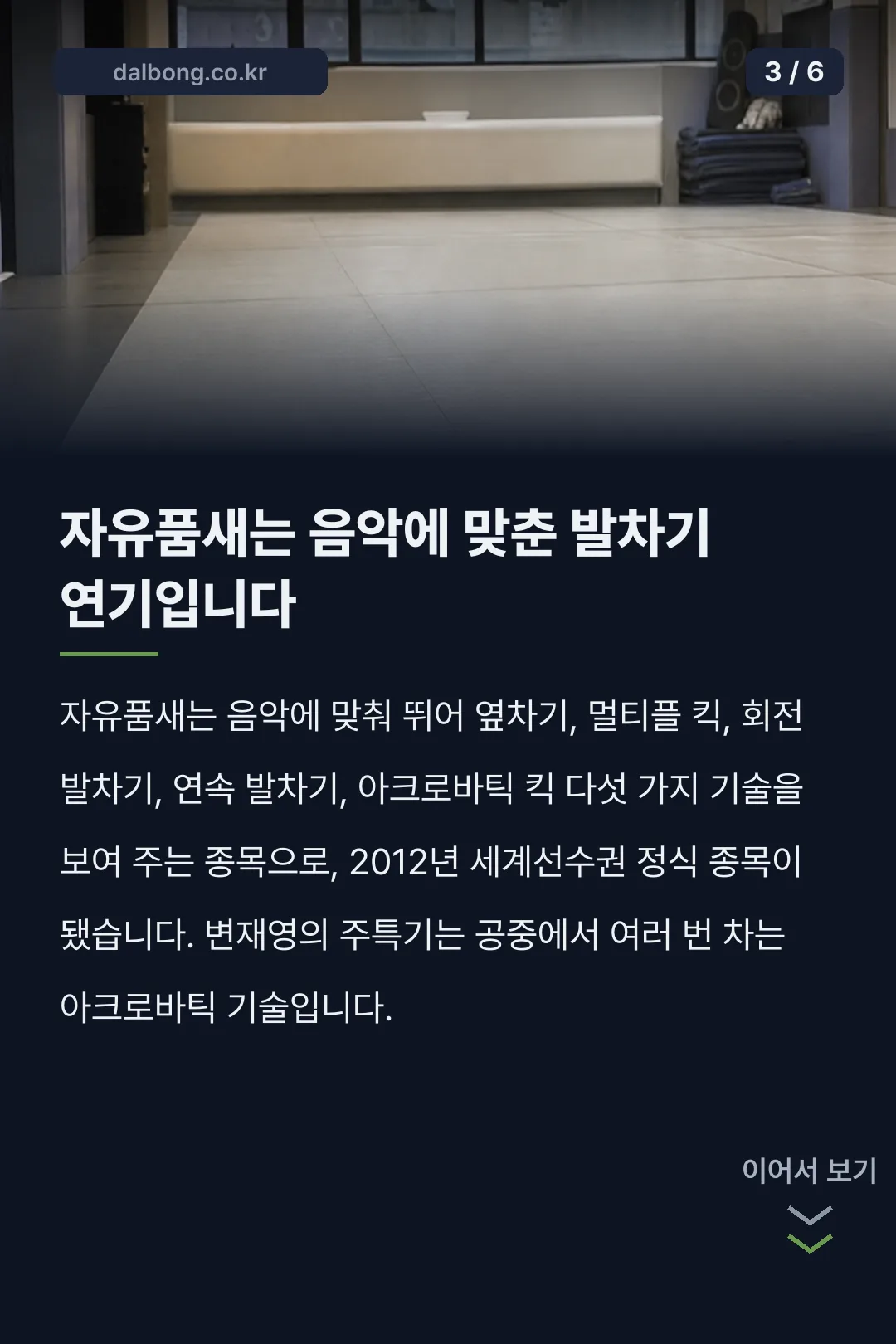 태권도 자유품새 변재영 선수 프로필 카드뉴스 3