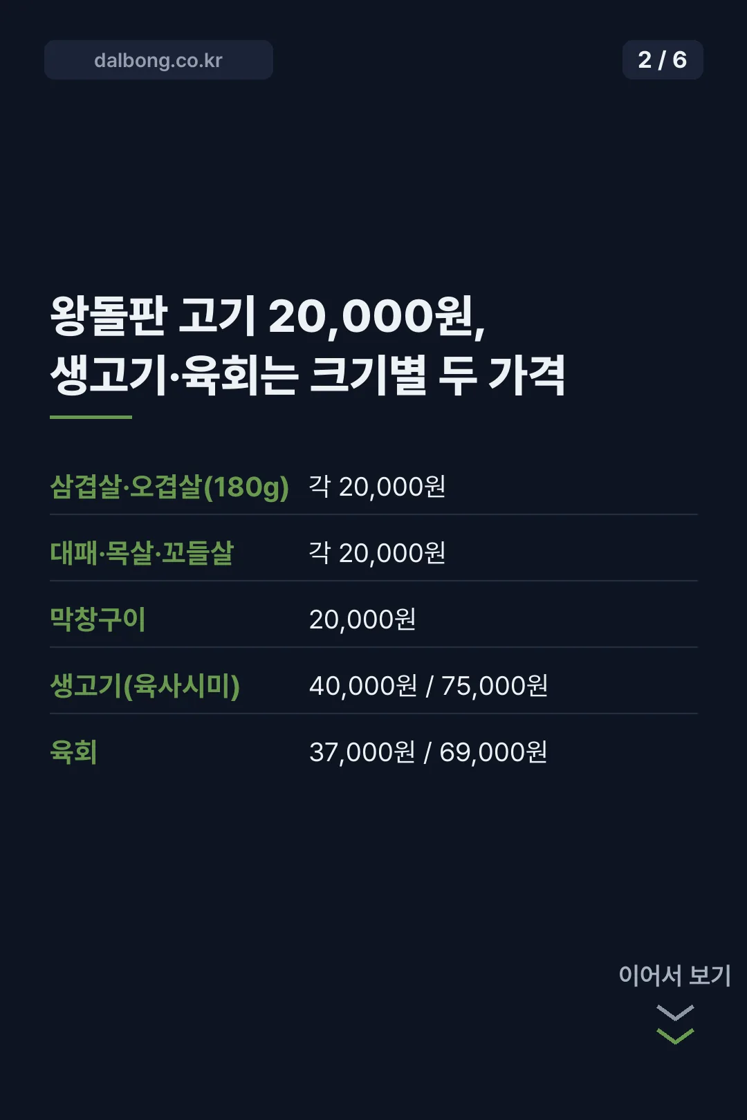 장성 수제왕돌판 카드뉴스 2