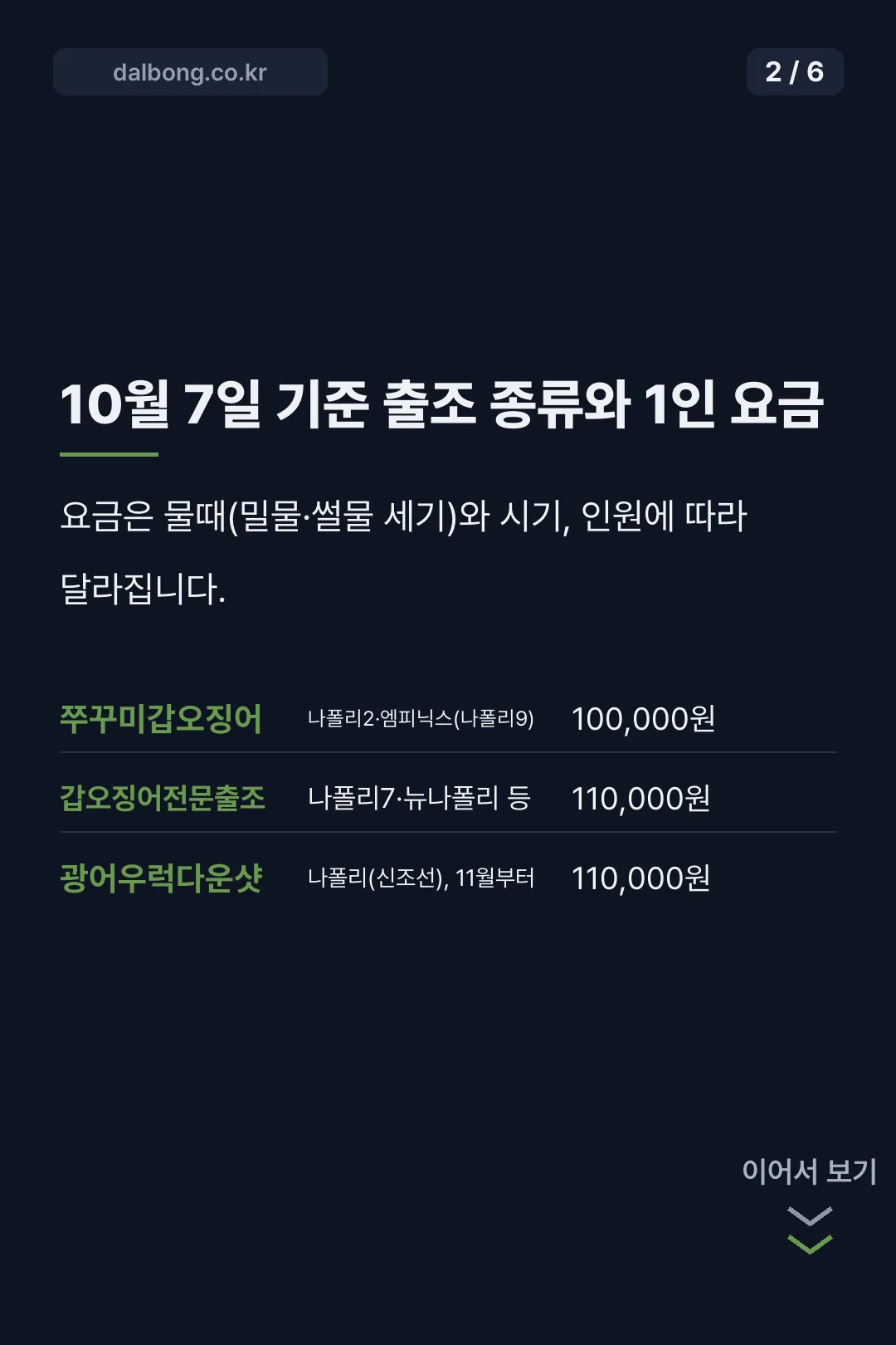 오천항 나폴리호 선상낚시 안내 카드뉴스 2